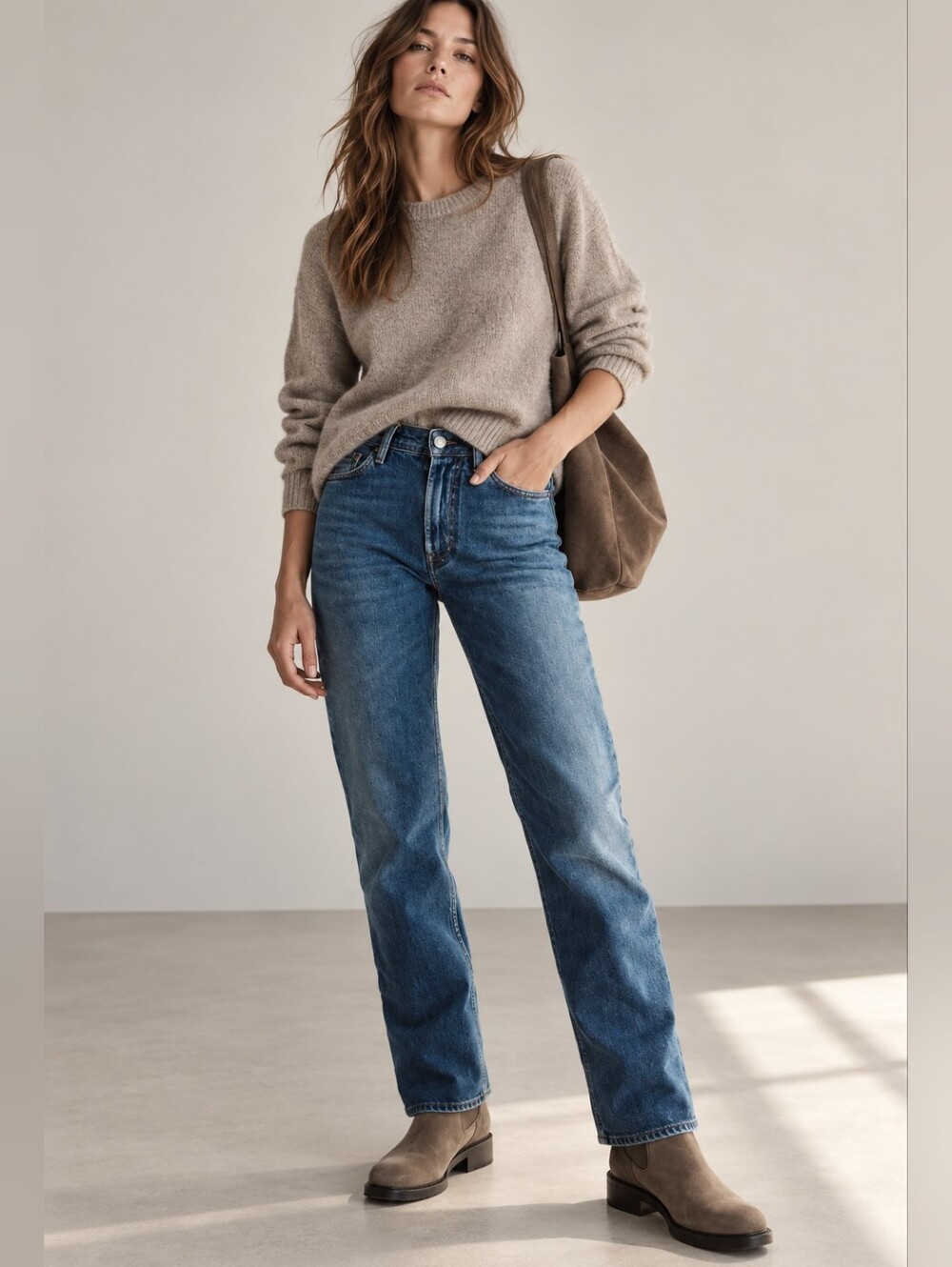 ACNE STUDIOS Mic Matt Straight Leg Distressed Denim Jeans Mid Blue 29